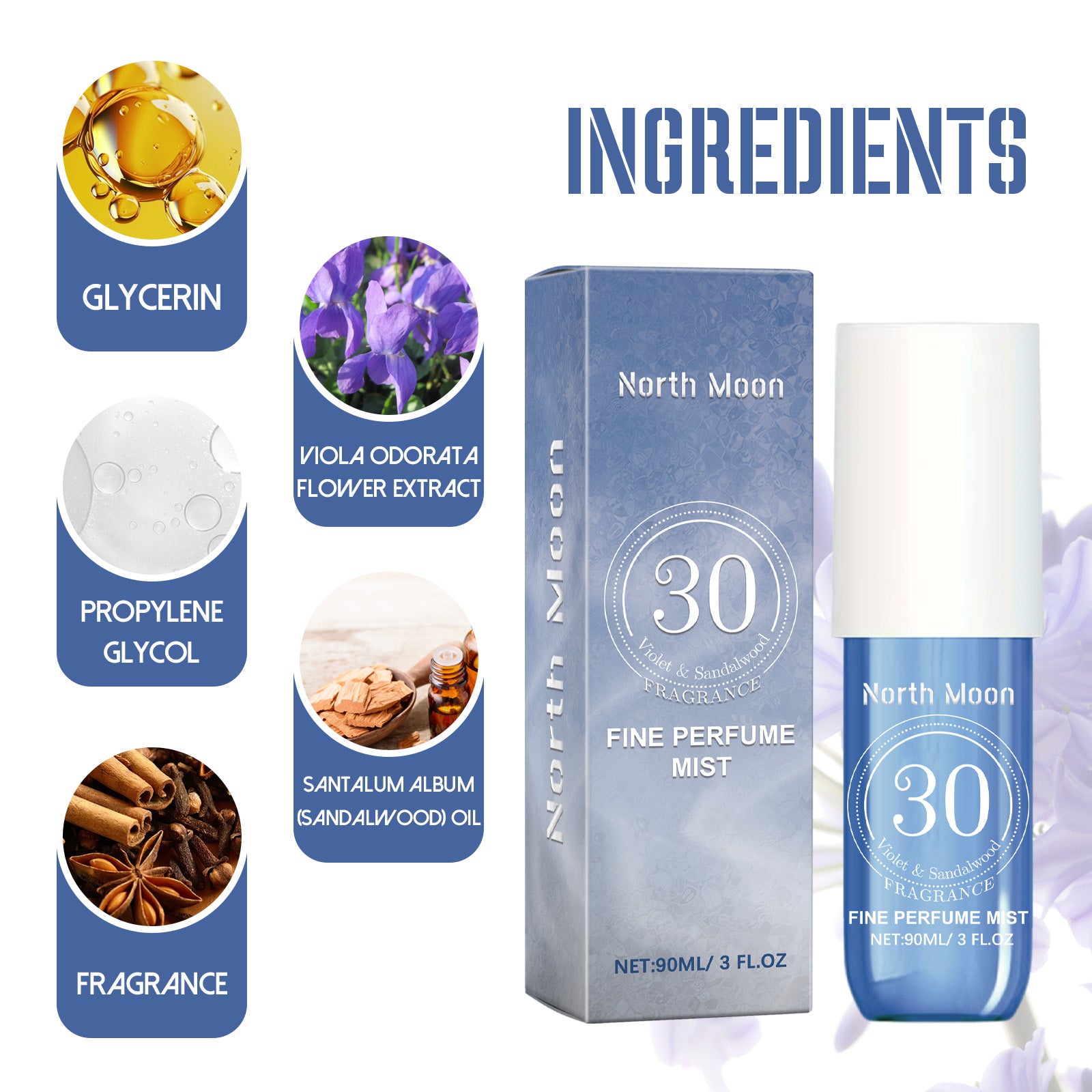Violet Perfume Spray: Fresh and Light, Long-lasting Fragrance