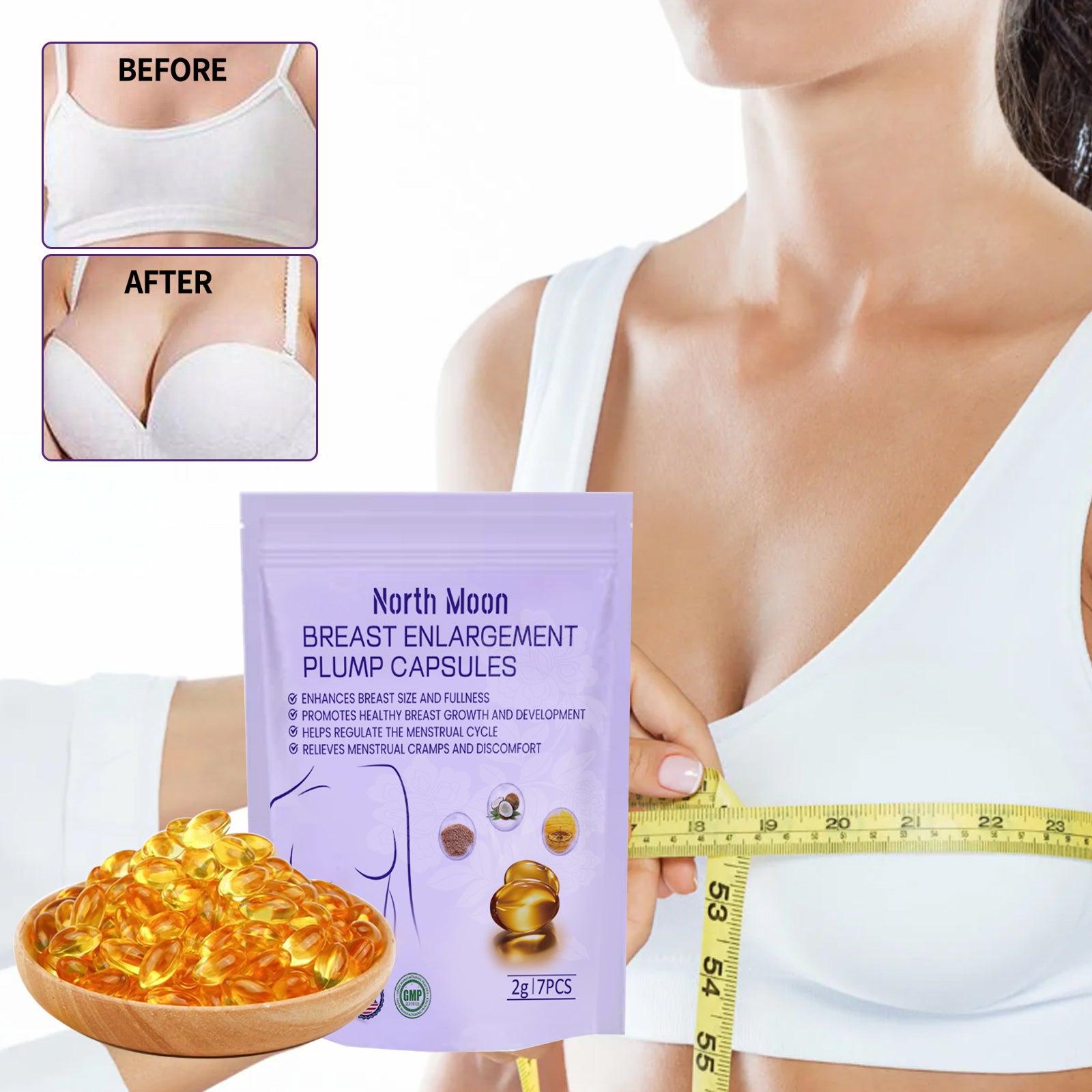 Breast Enhancement Capsules: Full, Firm, Plump, and Nourishing Breast Care Capsules