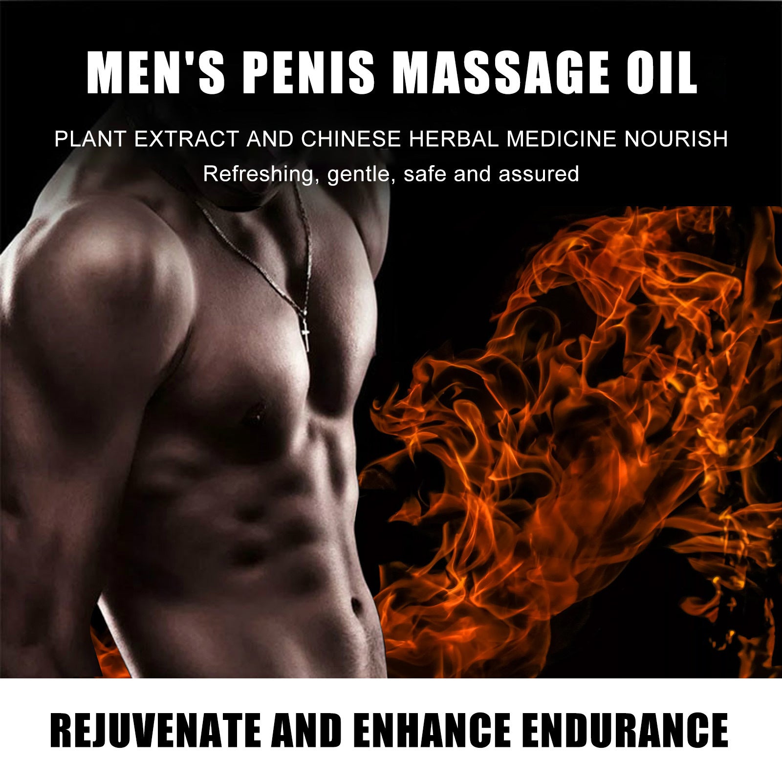 Men's Massage Oil: Men's Body Massage Care, Strengthening, Long-lasting Vitality Boost