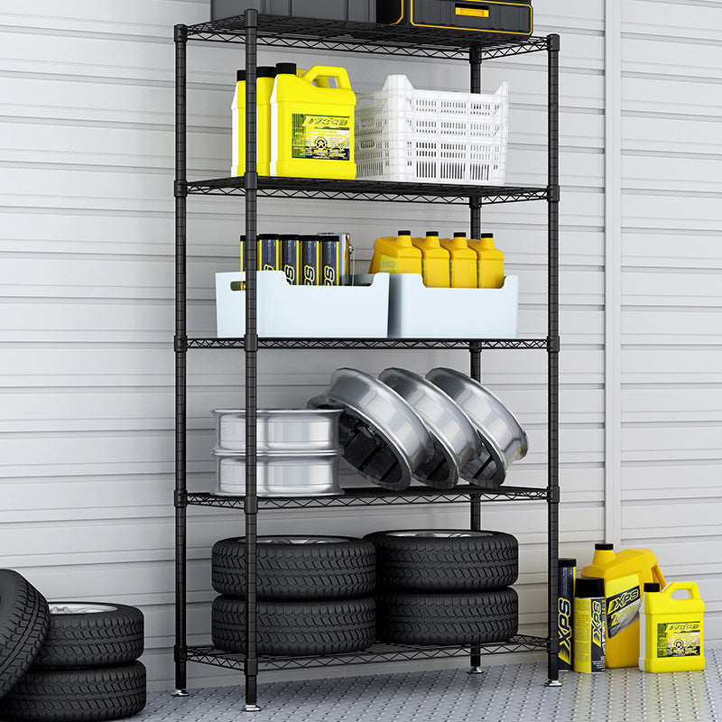 Modular metal household shelving unit