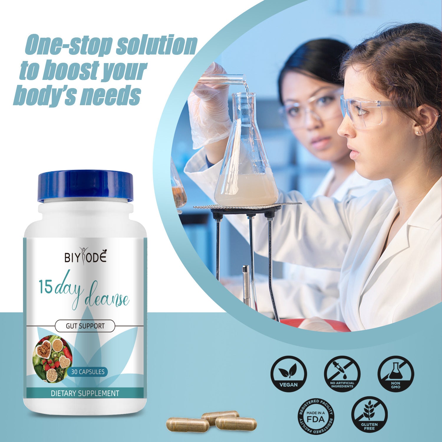 Cleaning capsules (GMP factory cross-border supplier, 15-day cleanse capsules, 30 capsules, foreign trade hot selling) (repeated, can be omitted if not needed)