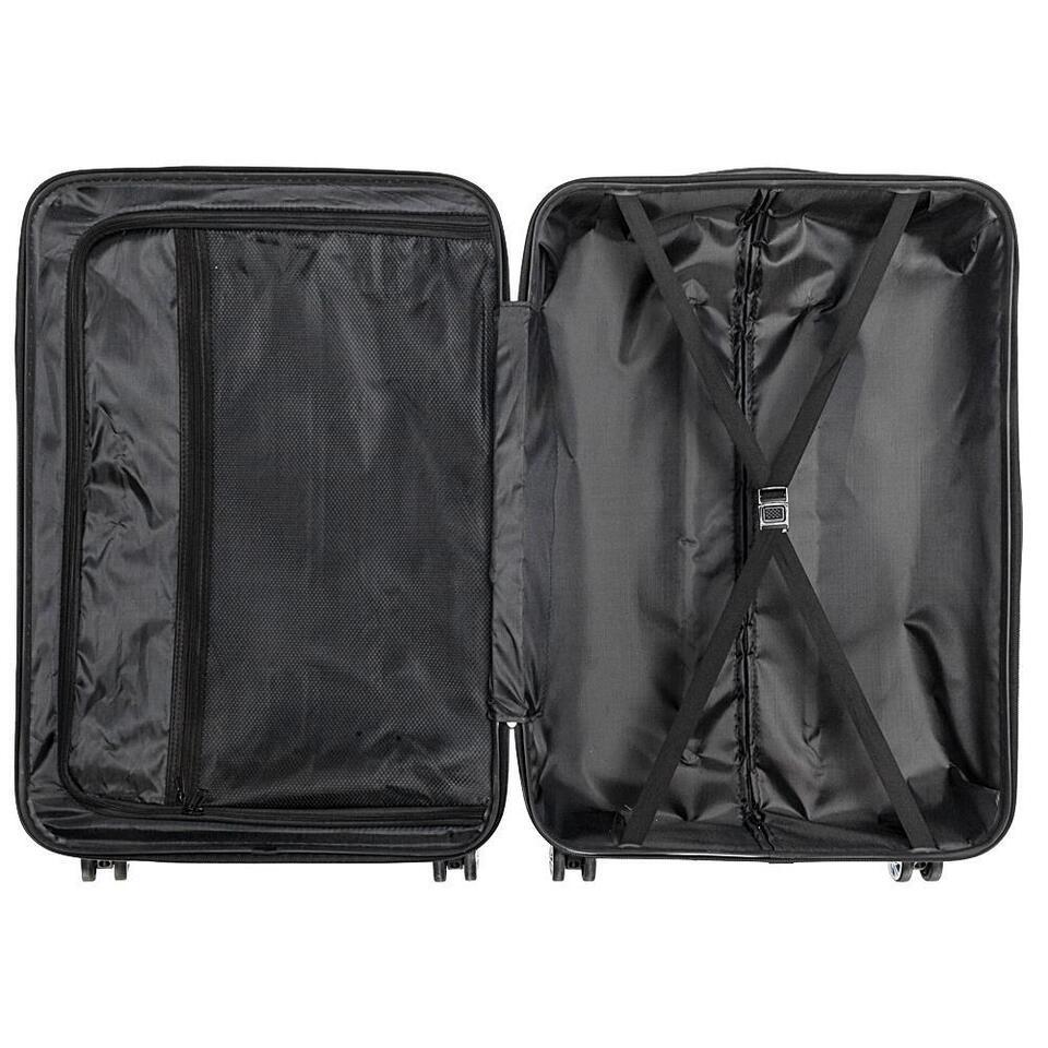 Luggage set 3-in-1, black classic ABS zipper three-piece high aesthetic luggage set