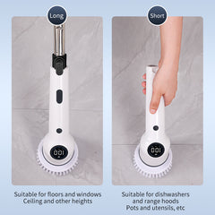 cleaning brush with a long, extendable handle