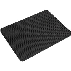 Double-layer rice grain cat litter mat