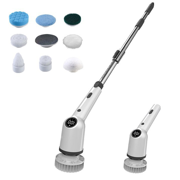 cleaning brush with a long, extendable handle