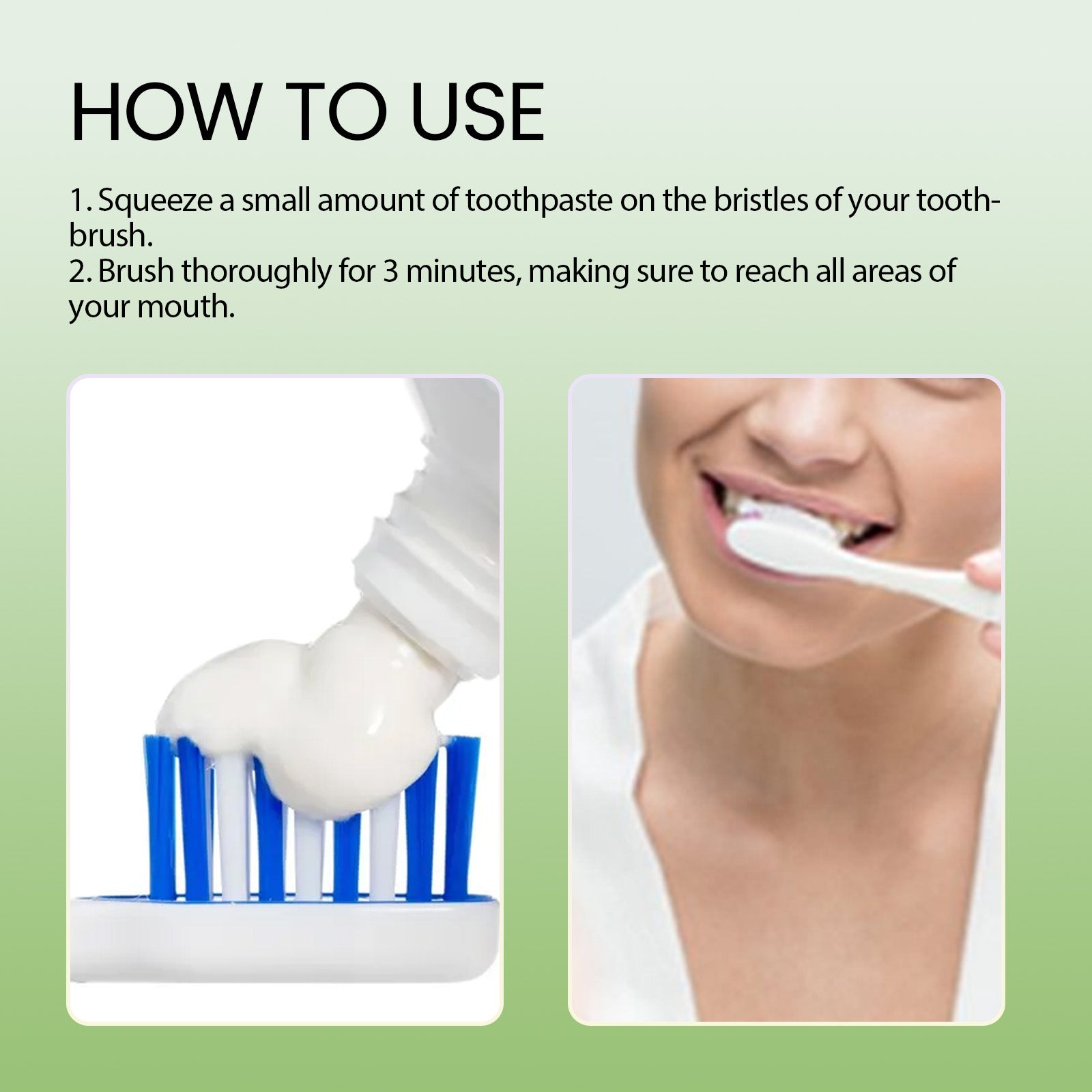 Baking Soda Whitening Toothpaste - Cleanses dental plaque and stains, and whitens teeth.