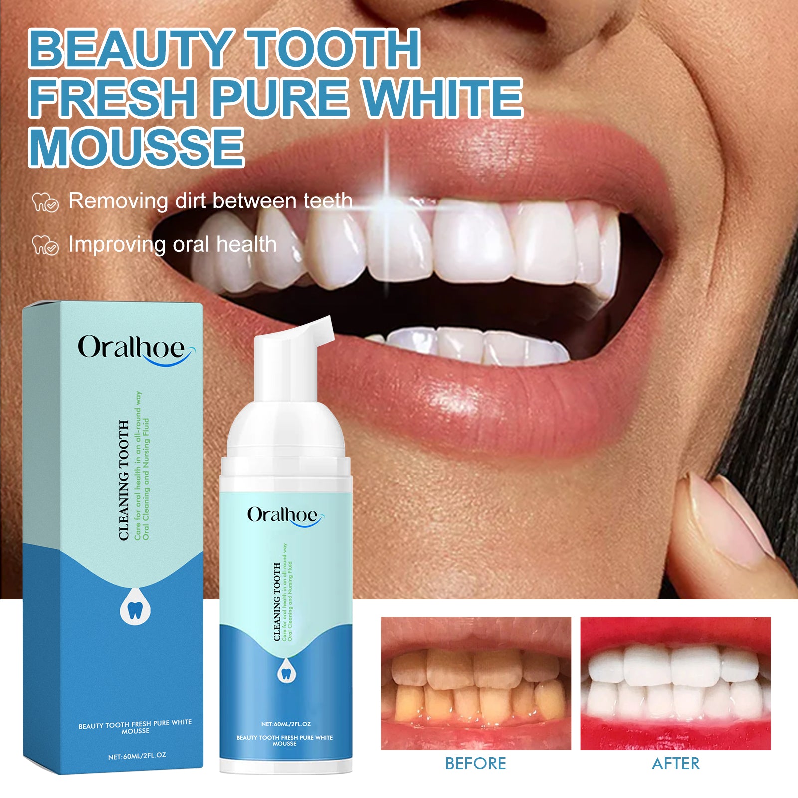 Dental Mousse Toothpaste - Cleanses the mouth, removes bad odors