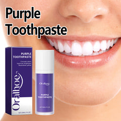 Purple Teeth Whitening Toothpaste - Deep cleans dental plaque and stains