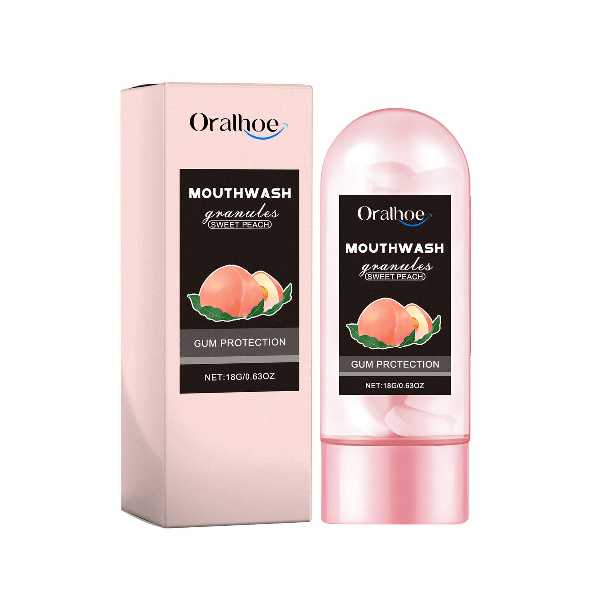 Peach Flavored Dental Cleansing Pellets - Long-lasting fresh breath