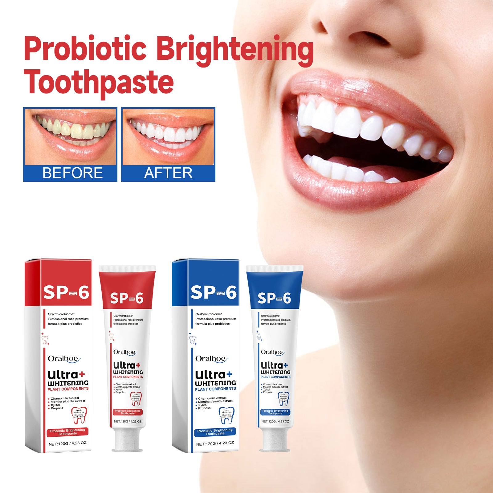 Probiotic Whitening Toothpaste - Cleanses the mouth