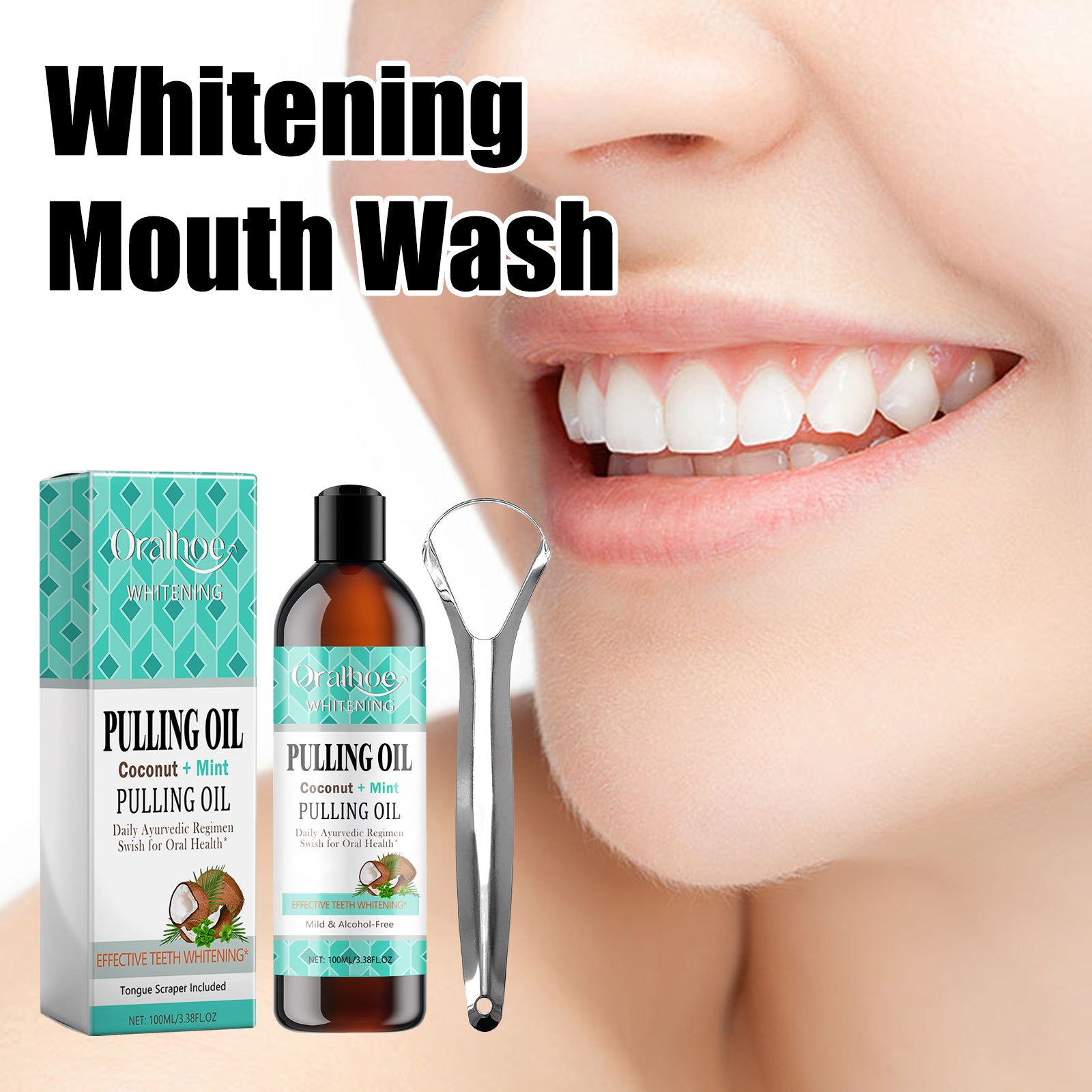 Coconut Mint Mouthwash - Whitens teeth, freshens breath