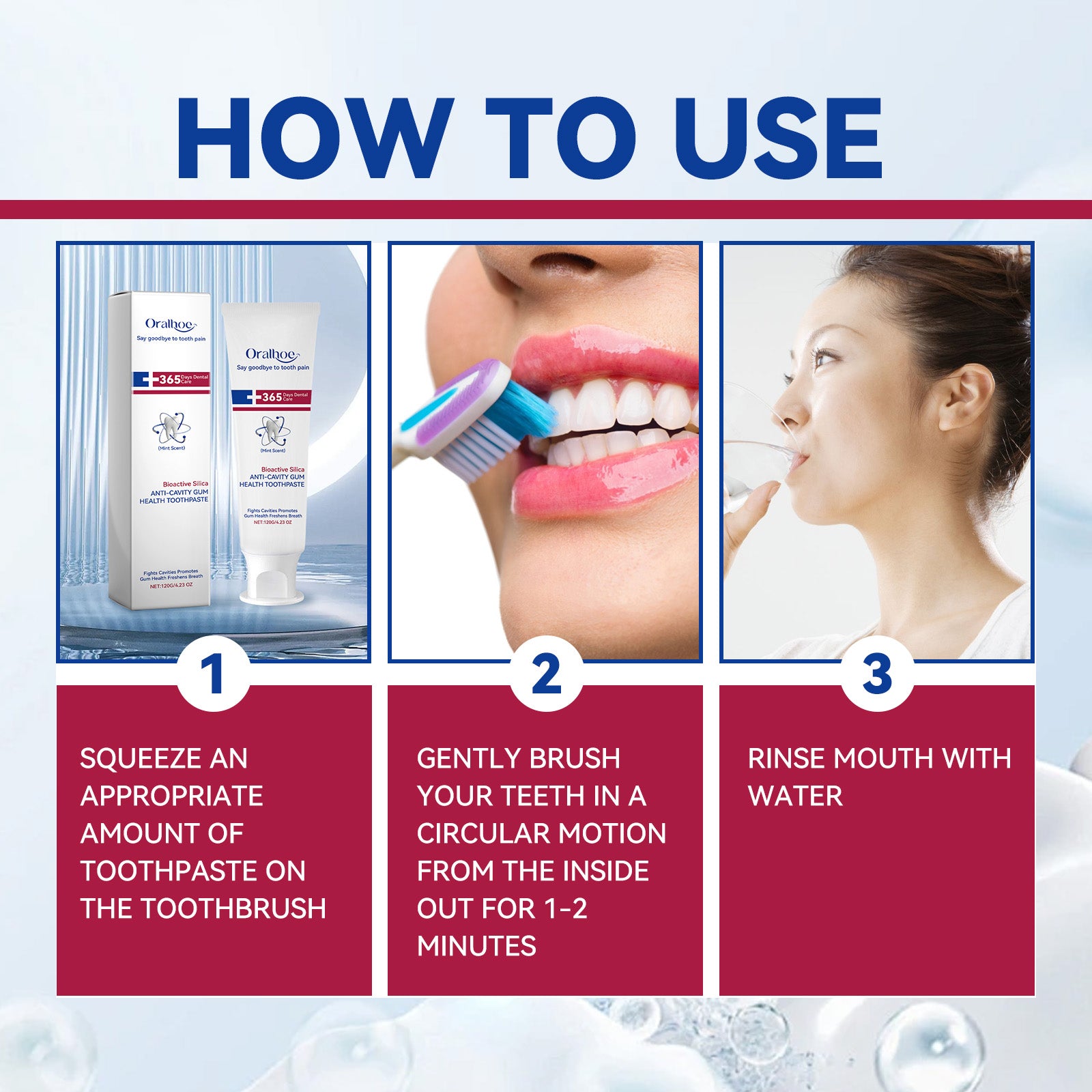 Anti-Cavity Whitening Toothpaste - Cleanses teeth, removes yellowing and plaque