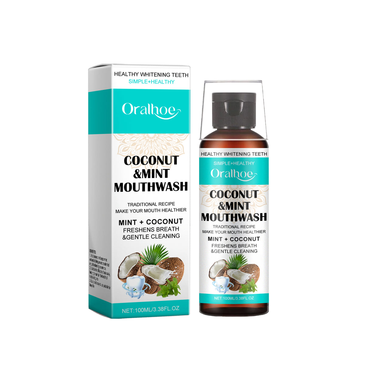 Coconut Mint Mouthwash - Removes dental stains