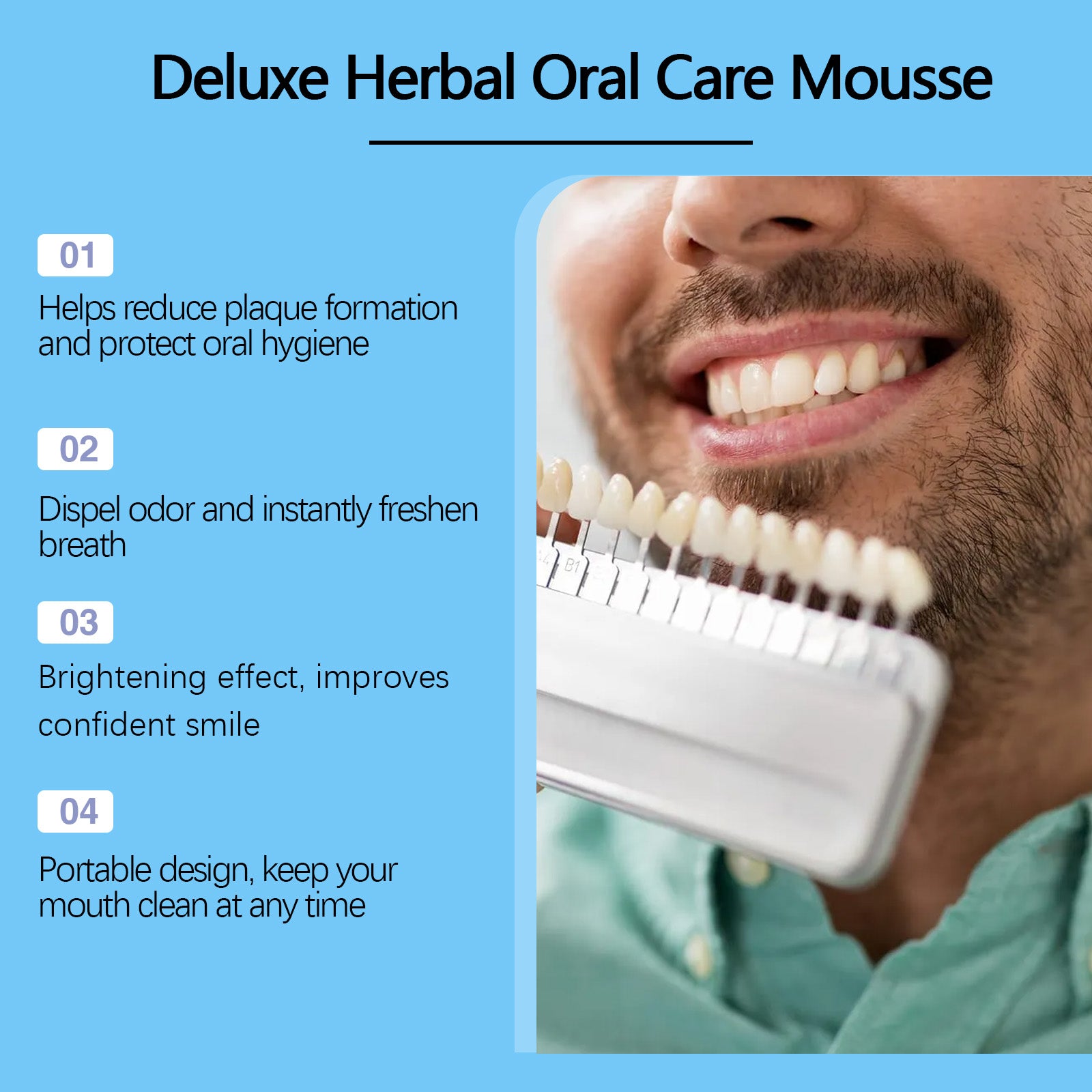 Oral Whitening Dental Mousse - Cleanses teeth