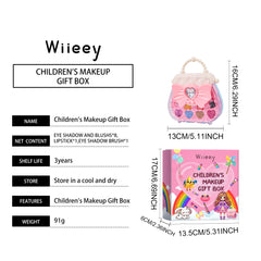 Wiieey Children's Makeup Gift Box, Fun for Kids Girls with Lipstick, Eyeshadow, and Makeup Set