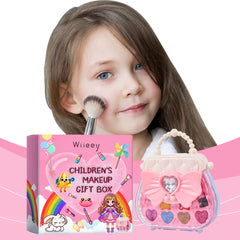 Wiieey Children's Makeup Gift Box, Fun for Kids Girls with Lipstick, Eyeshadow, and Makeup Set