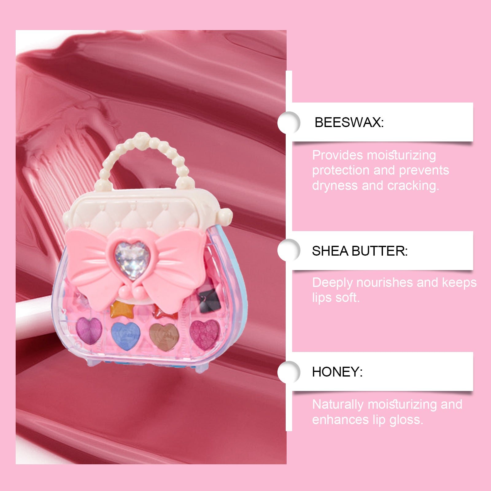 Wiieey Children's Makeup Gift Box, Fun for Kids Girls with Lipstick, Eyeshadow, and Makeup Set