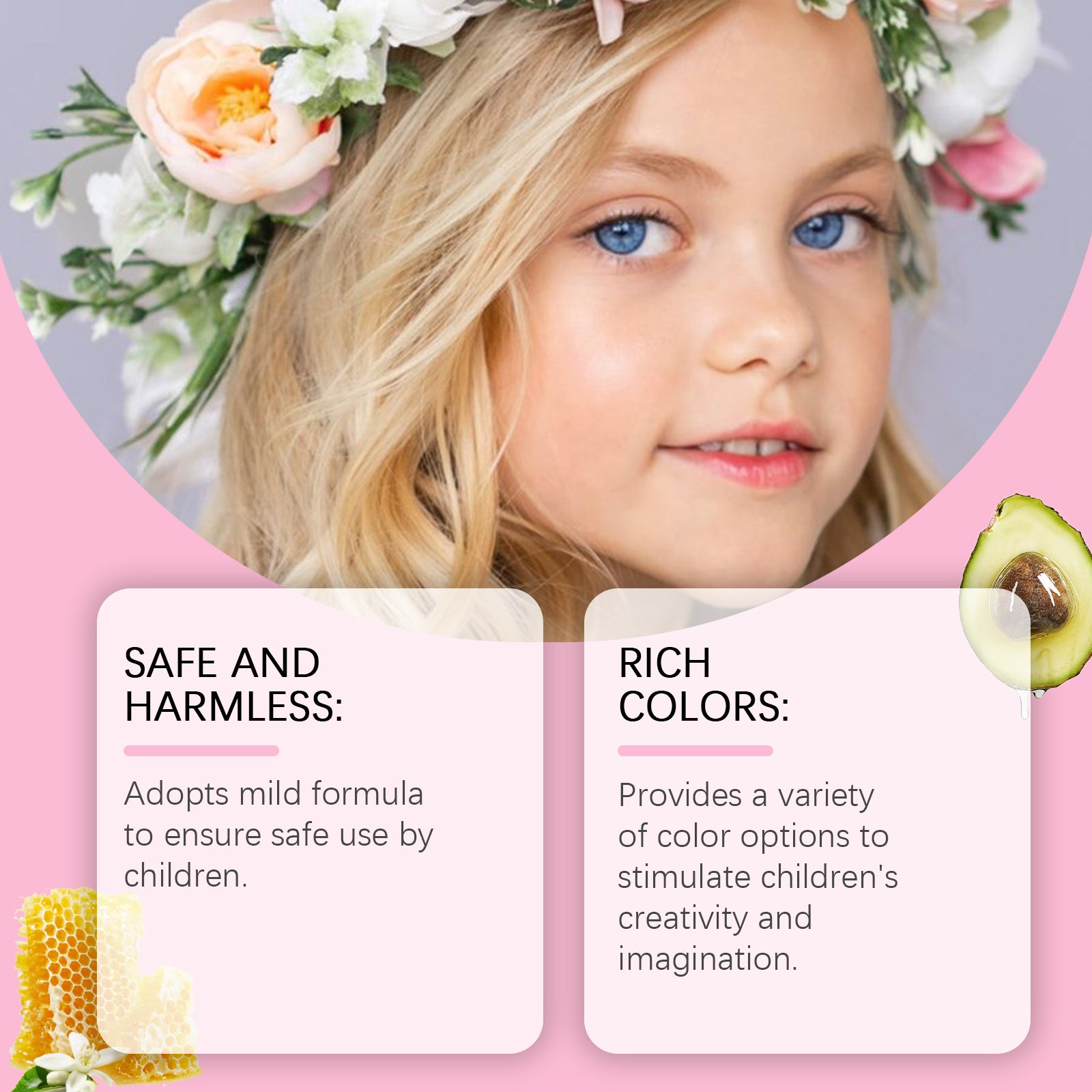Wiieey Children's Makeup Gift Box, Fun for Kids Girls with Lipstick, Eyeshadow, and Makeup Set