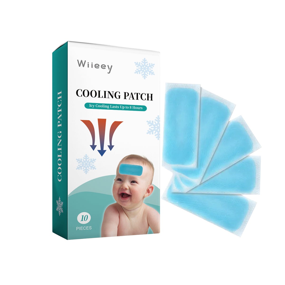 Wiieey Summer Cooling Ice Patch, Portable and Refreshing Cold Compress for Forehead, Military Training, and Heatstroke Prevention