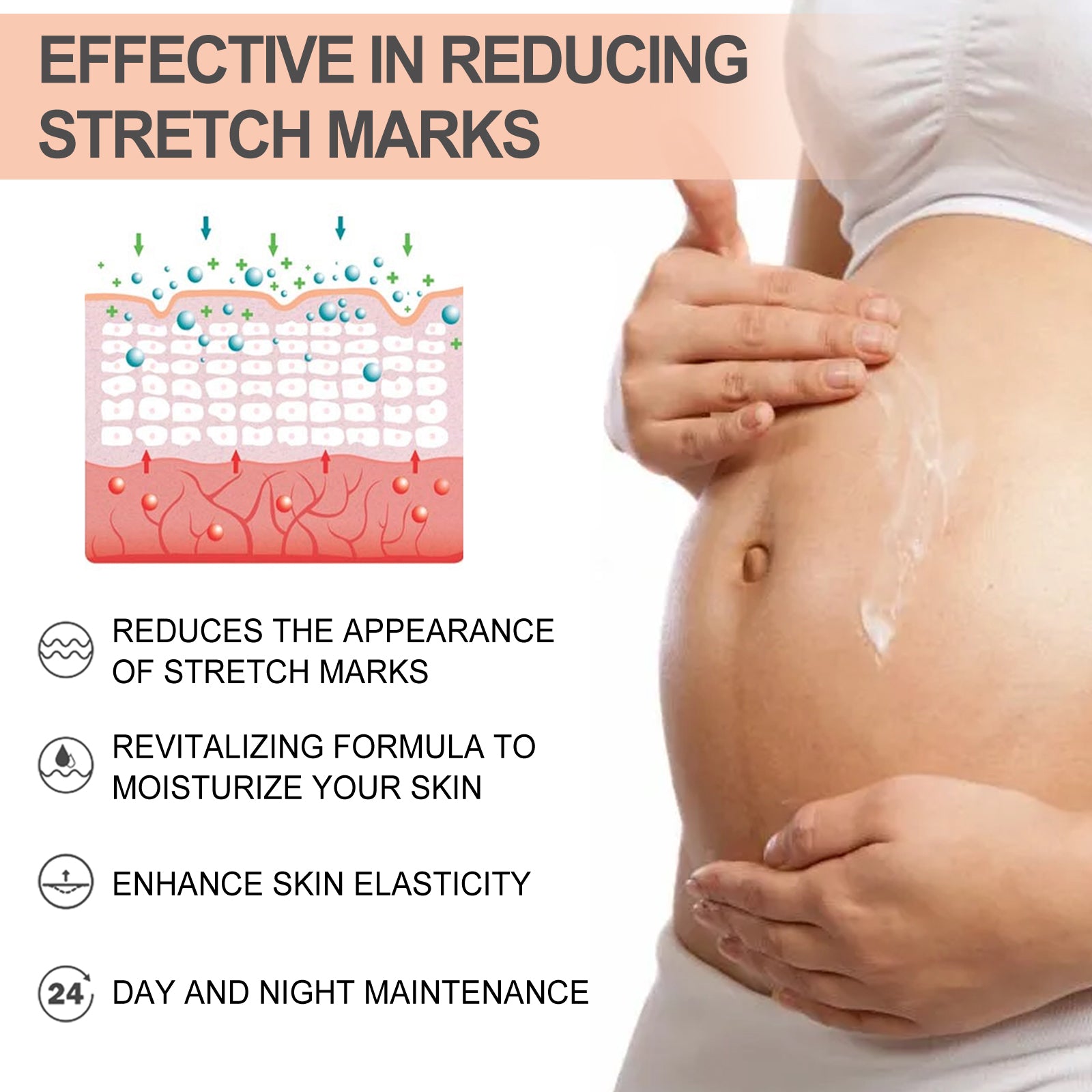 Wiieey Snail Essence Pregnancy Cream, Tightens Skin, Repairs, and Reduces Stretch Marks and Postpartum Stretch Marks