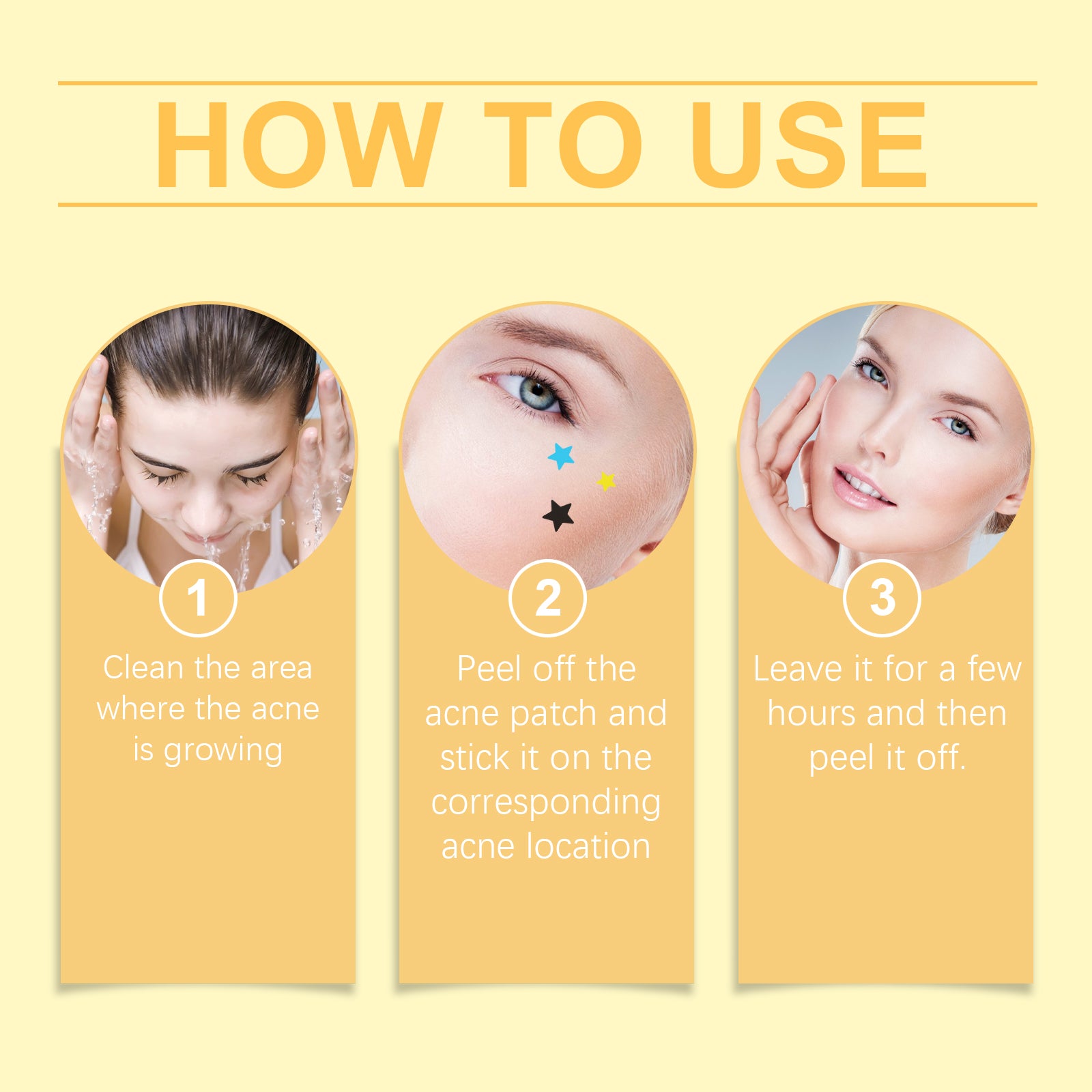 Wiieey Star Acne Patch, Helps Reduce Acne and Acne Scars, Cleanses Closed Comedones, and Portable Cartoon Design