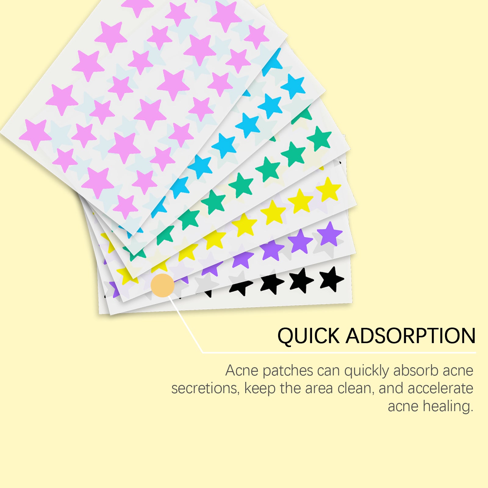 Wiieey Star Acne Patch, Helps Reduce Acne and Acne Scars, Cleanses Closed Comedones, and Portable Cartoon Design