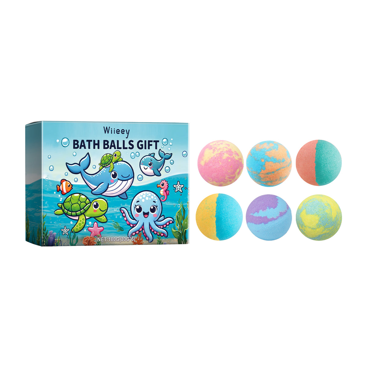 Wiieey Bubble Shower Ball, Fragrant and Moisturizing with Long-lasting Aroma for Skin Cleansing