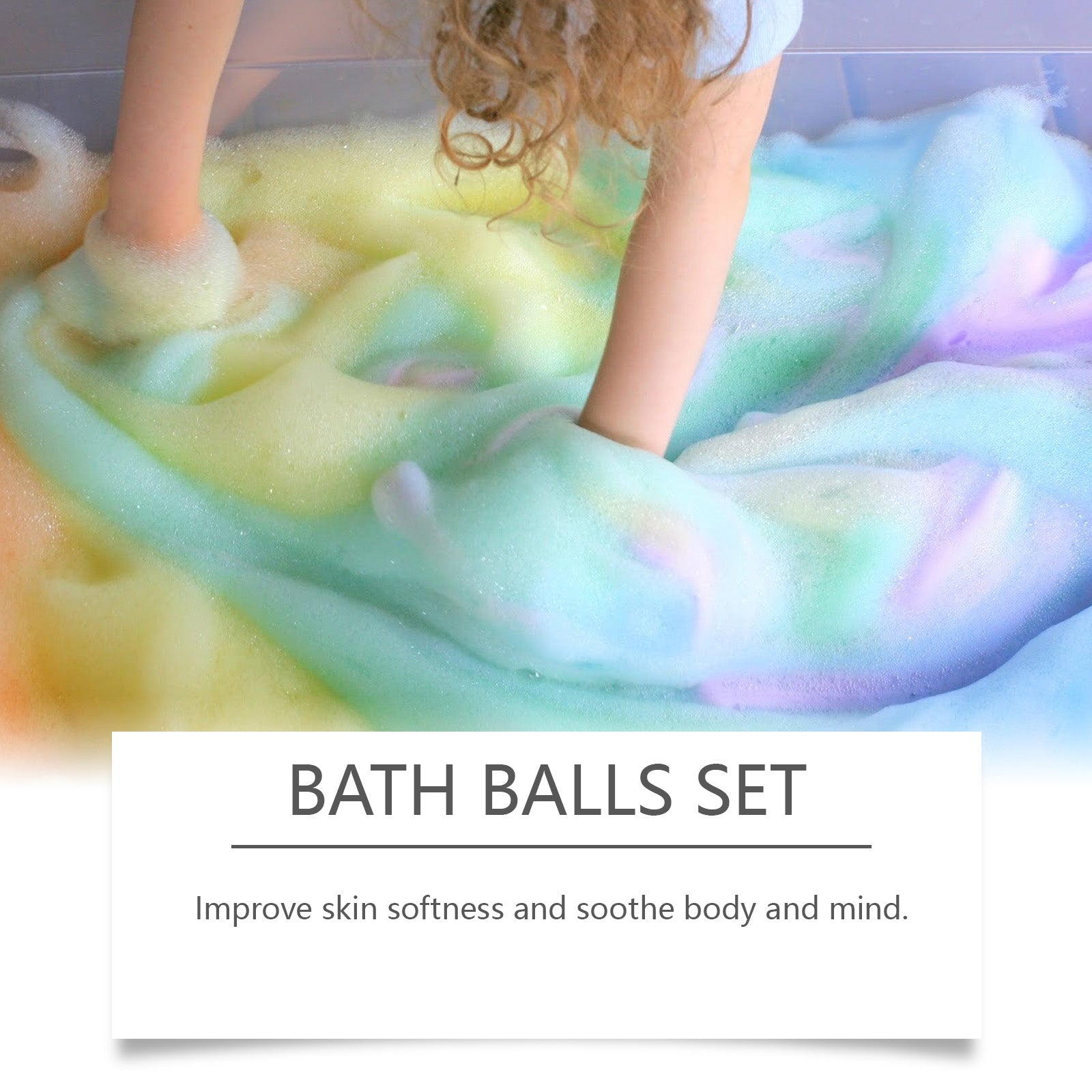 Wiieey Children's Bubble Bath Ball, Moisturizing and Fragrant Bubble Bath with Plant Aroma for Skin Cleansing