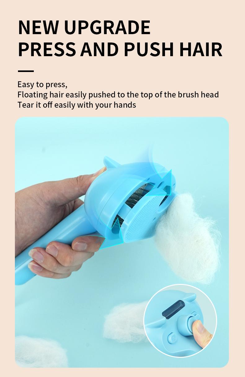 Cat Steam Brush for Shedding, 4 in 1 Steamy Cat Brush with Release Button, Self Cleaning Metal Pet Misting Hair Comb with Handle for Grooming Kitten Dog spray brush