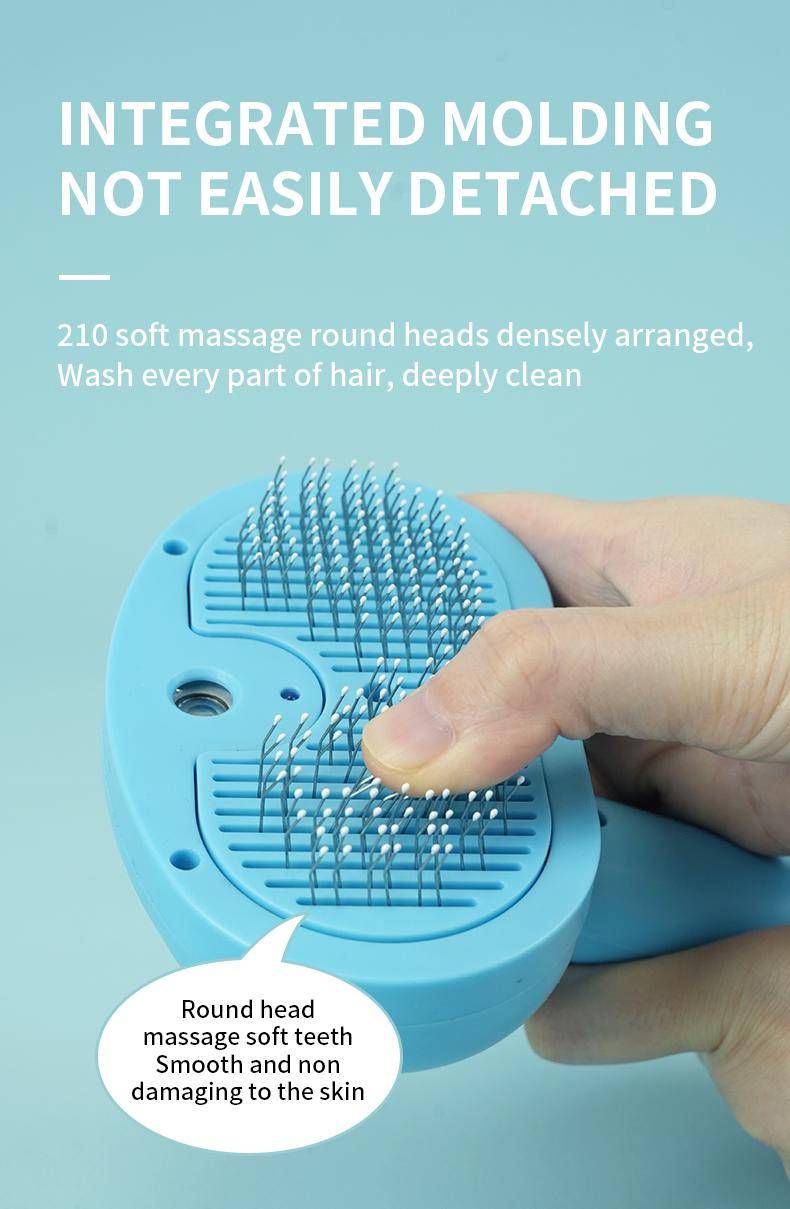 Cat Steam Brush for Shedding, 4 in 1 Steamy Cat Brush with Release Button, Self Cleaning Metal Pet Misting Hair Comb with Handle for Grooming Kitten Dog spray brush