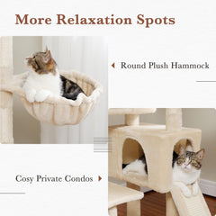 60.62 Inches Multi-Level Cat Tree Cat Tower for Indoor Cats with Sisal-Covered Scratching Post, Cozy Cat Condo, Padded Top Perch for Indoor Cats1