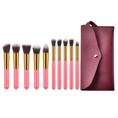 10 Pcs Makeup Brushes Set for Travel Set Synthesized (White Glod)with bag1
