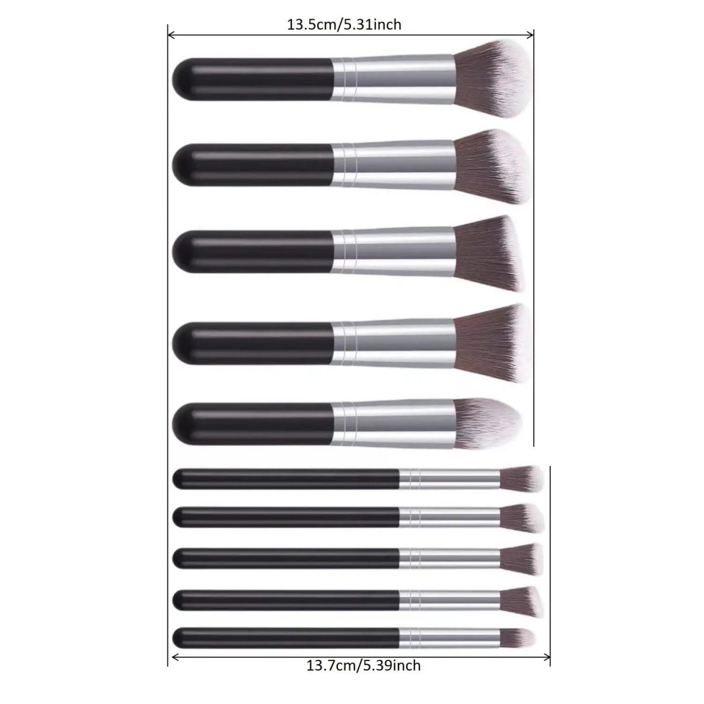 10 Pcs Makeup Brushes Set for Travel Set Synthesized