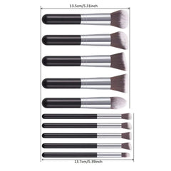 10 Pcs Makeup Brushes Set for Travel Set Synthesized