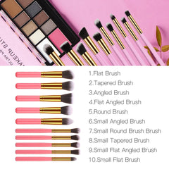 10 Pcs Makeup Brushes Set for Travel Set Synthesized (White Glod)with bag1
