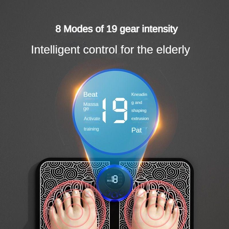 EMS Foot Massager Mat -Foot Massager Pad for with 8 Modes, 19 Levels without Remote and Use off Socks