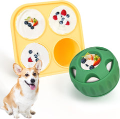 Dog Chew Toys for Puppies and Treat Trays, Long-Lasting Refillable Treat Toys and Silicone, Dog Treat Molds, Reusable, Dishwasher Safe, Suitable for Small and Medium Dogs 10-25 lbs toy for green ball toy dog toys1