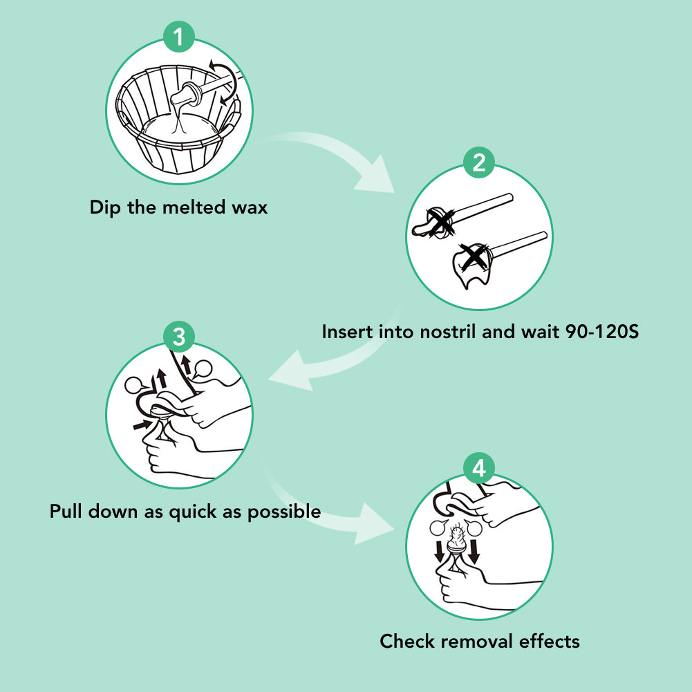 Nose Wax Kit for Men Women,Eyebrows Ears Lips Facial Nose Removal Waxing Kit with 1.76oz Wax 20 Applicators 10 Paper Cups 8 Moustache Protectors & 1 Measuring Cup