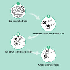 Nose Wax Kit for Men Women,Eyebrows Ears Lips Facial Nose Removal Waxing Kit with 1.76oz Wax 20 Applicators 10 Paper Cups 8 Moustache Protectors & 1 Measuring Cup