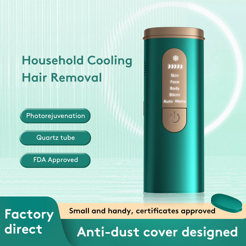 Laser Hair Removal for Woman and Men,Device with Ice Cooling Care Function, Laser Hair Removal Care Painless Safe Gentle at Home Full Body,Green