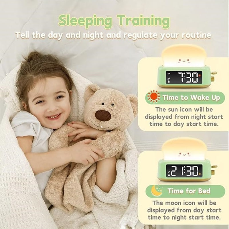 Kids Alarm Clock, Digital Alarm Clock for Bedrooms, Cute Toast Night Light, Timer, Snooze, Adjustable Brightness, Small Bedside Clock for Kids Girls Boys Teens Birthday Room D¨¦cor