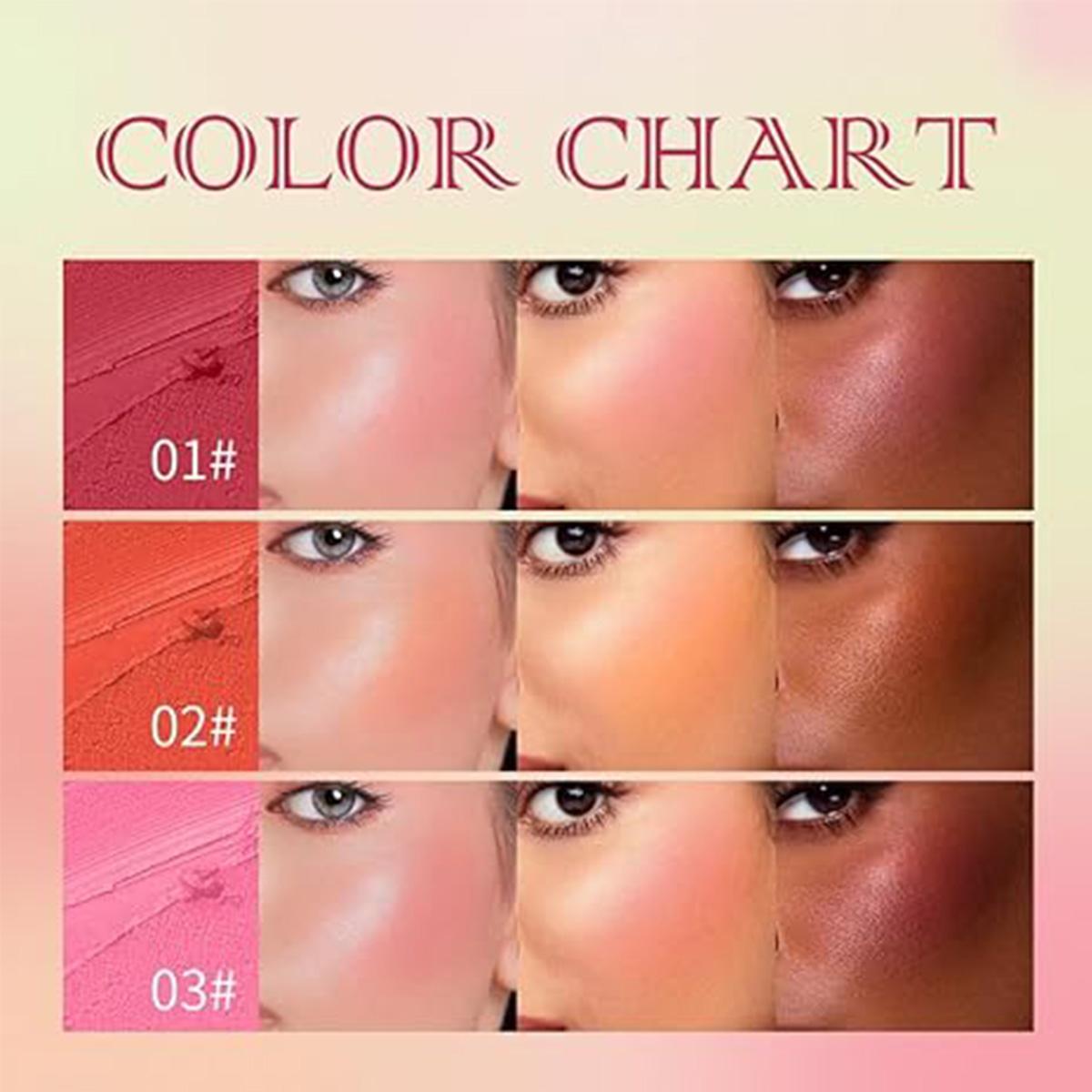 Multi-Use Makeup Blush Stick, Soft Cream Blush Makeup, Waterproof Natural Solid Moisturizer Blusher Stick, Multi-purpose Blush Stick for Eye, Cheek and Lip (01 Red)4