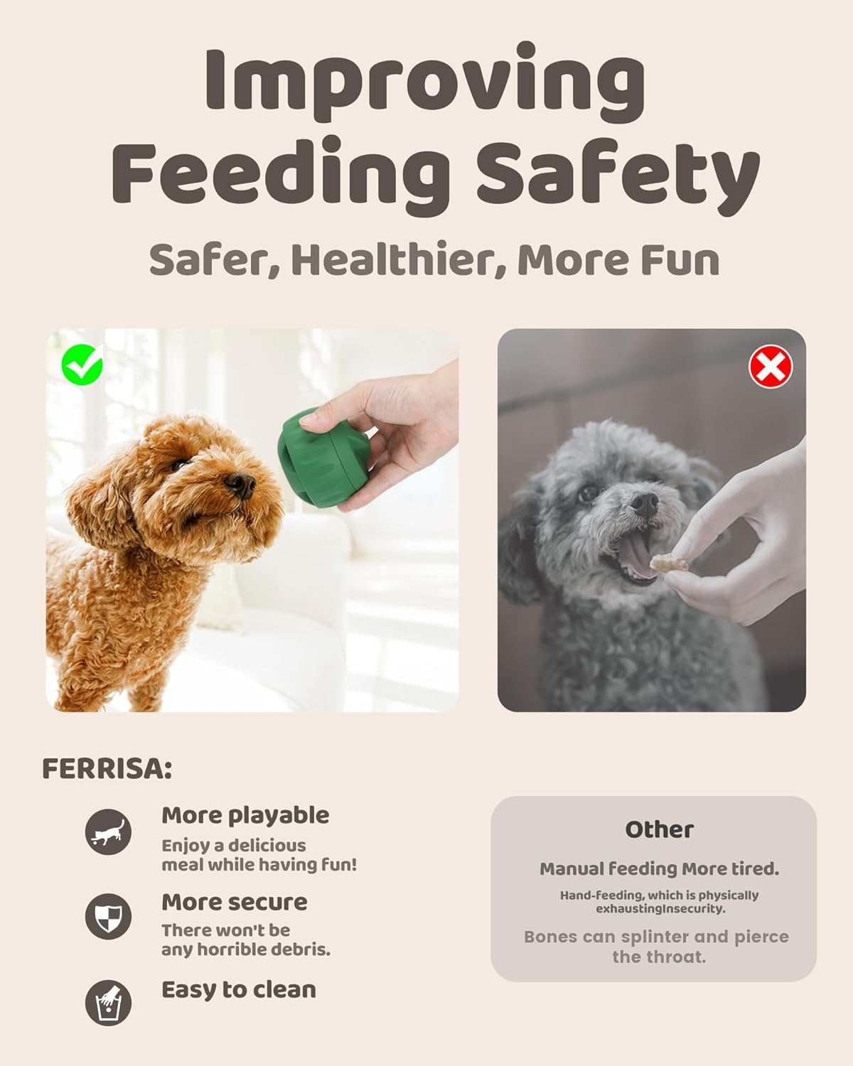 Dog Chew Toys for Puppies and Treat Trays, Long-Lasting Refillable Treat Toys and Silicone, Dog Treat Molds, Reusable, Dishwasher Safe, Suitable for Small and Medium Dogs 10-25 lbs toy for green ball toy dog toys1