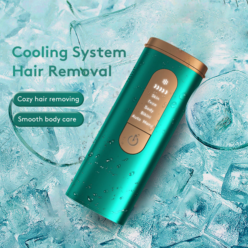 Laser Hair Removal for Woman and Men,Device with Ice Cooling Care Function, Laser Hair Removal Care Painless Safe Gentle at Home Full Body,Green