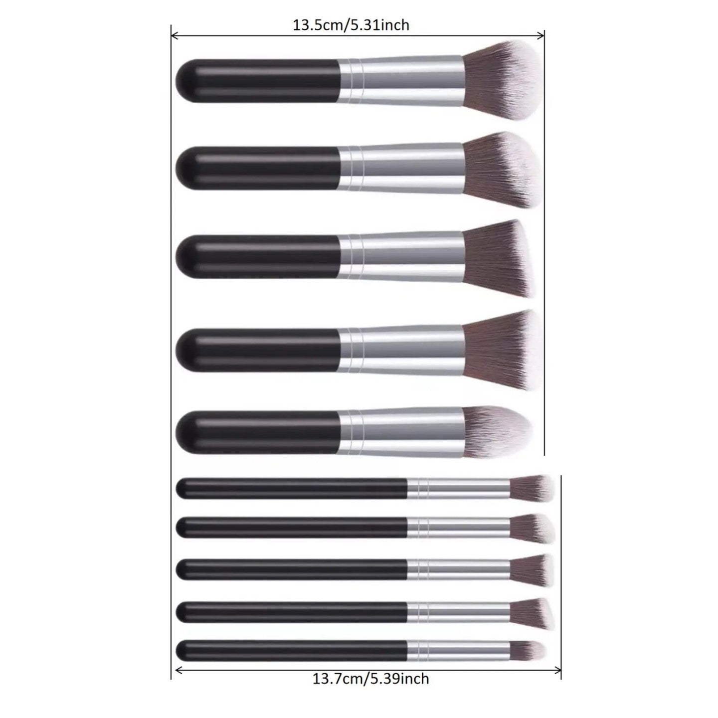 10 Pcs Makeup Brushes Set for Travel Set Synthesized