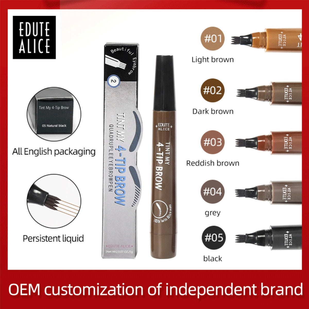 Eyebrow pencil with multiple colors1