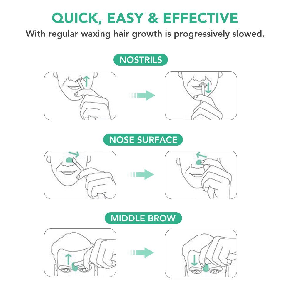 Nose Wax Kit for Men Women,Eyebrows Ears Lips Facial Nose Removal Waxing Kit with 1.76oz Wax 20 Applicators 10 Paper Cups 8 Moustache Protectors & 1 Measuring Cup