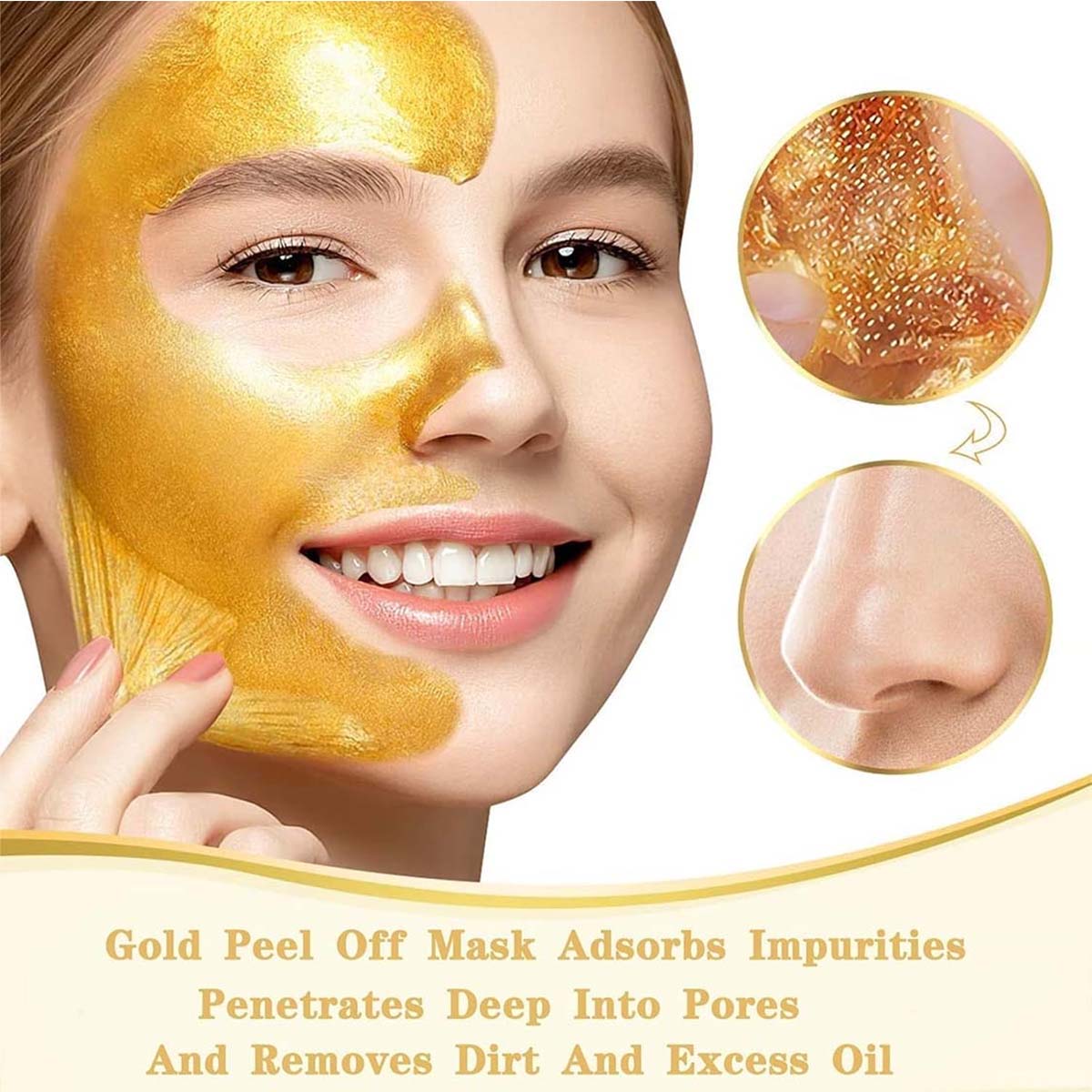 1 bottle, GivAngel Gold Mask, Gold Peeling Mask, Gold Peeling Mask, Gold Peeling Face Mask, Anti-Aging Gold Mask Deep Cleansing & Moisturizing1