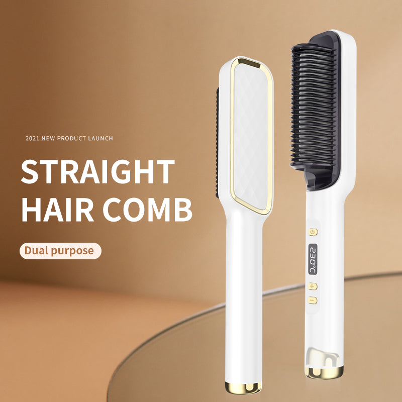 2 in 1 Curling Iron Electric Hot Comb Multifunctional Straight Hair Straightener Comb Anti-Scalding Styling Tool Brush5