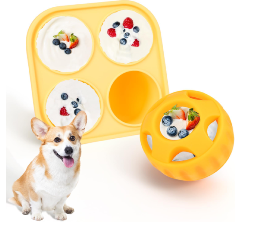 Dog Chew Toys for Puppies and Treat Trays, Long-Lasting Refillable Treat Toys and Silicone, Dog Treat Molds, Reusable, Dishwasher Safe, Suitable for Small and Medium Dogs 10-25 lbs toy for green ball toy dog toys3